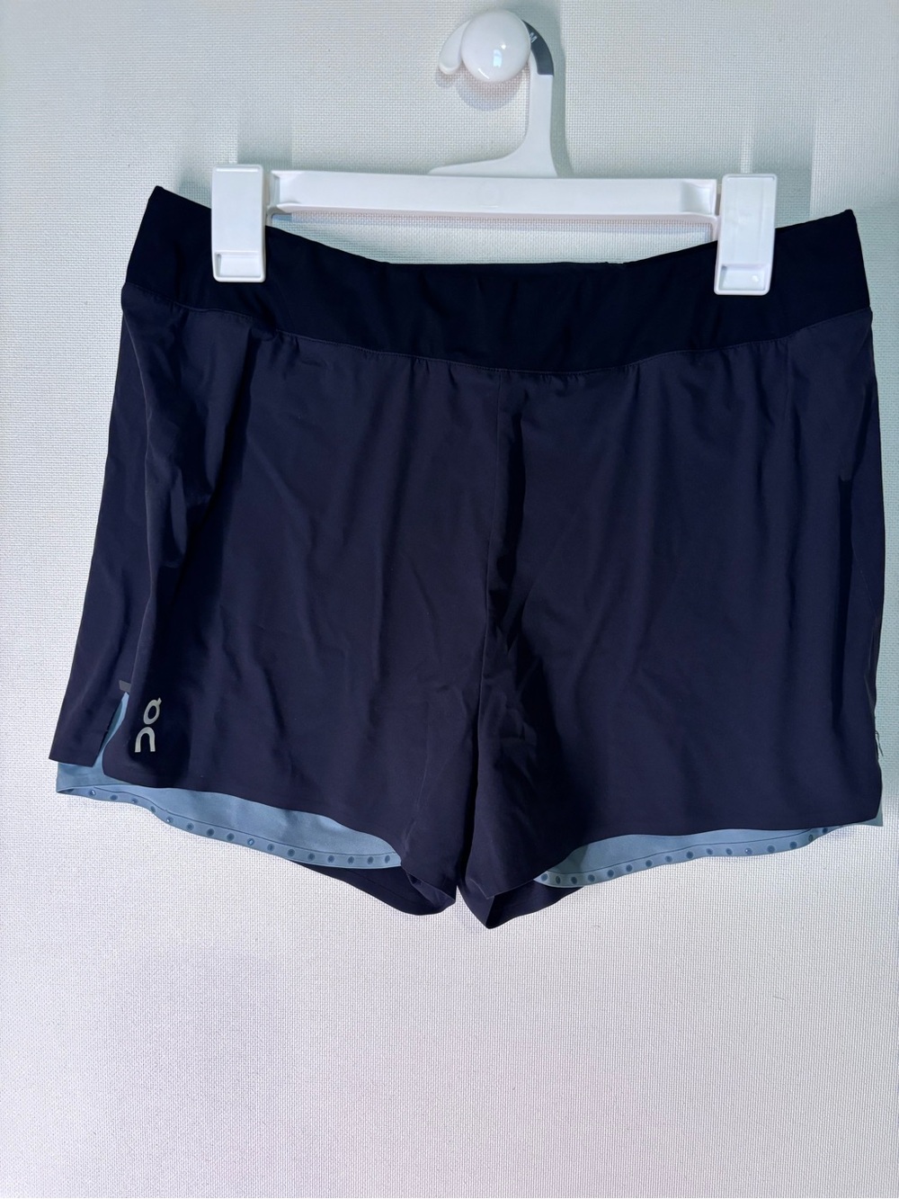 On Running Women's Black Athletic Shorts with Gray Trim